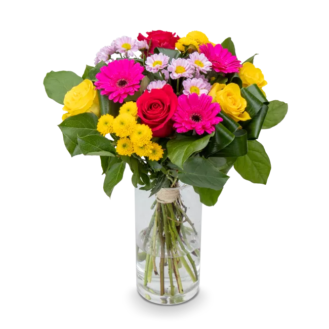 Bouquet with roses and germinis